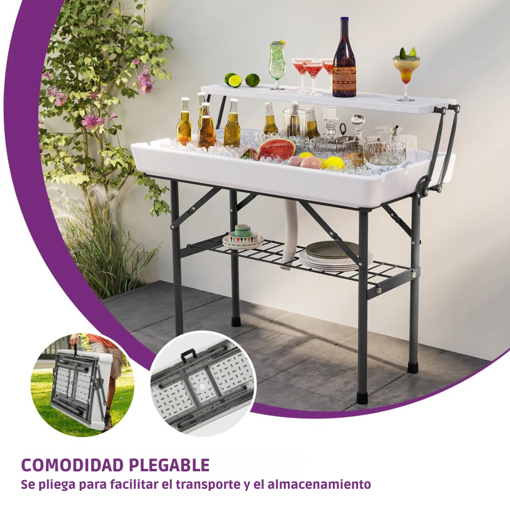 Caloré™ | Mesa refrigerante exterior – diseño plegable con desagüe