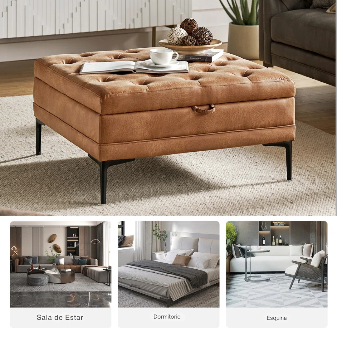 Sofela™ | Otomana con Almacenamiento – Asiento Tapizado Suave