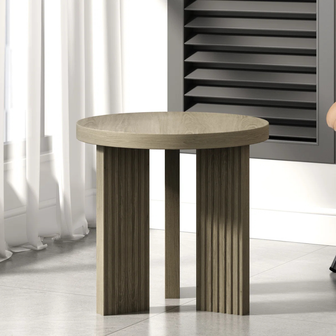 Redelia™ | Mesa Auxiliar Redonda – Estilo Moderno de Mediados de Siglo