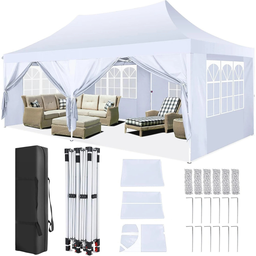 Brisa™ | Toldo Exterior 3x6m – Impermeable con 6 Paredes Laterales
