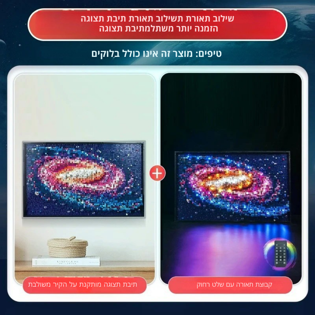 ™Galaxa | מסגרת תמונה אמנות פיקסל – עיצוב , ארון תקרה