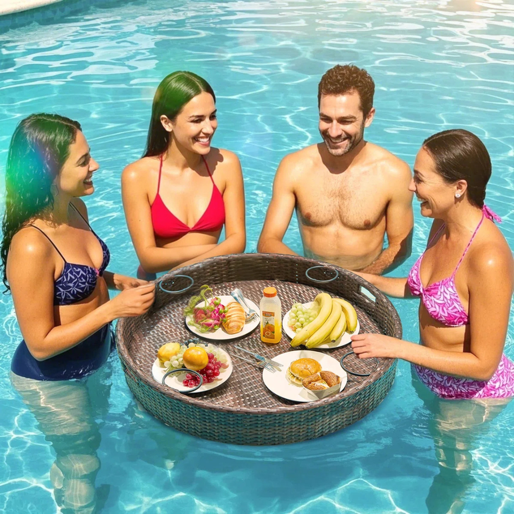 Cestia™ | Bandeja Flotante Grande para Piscina – Porta Bebidas y Comida