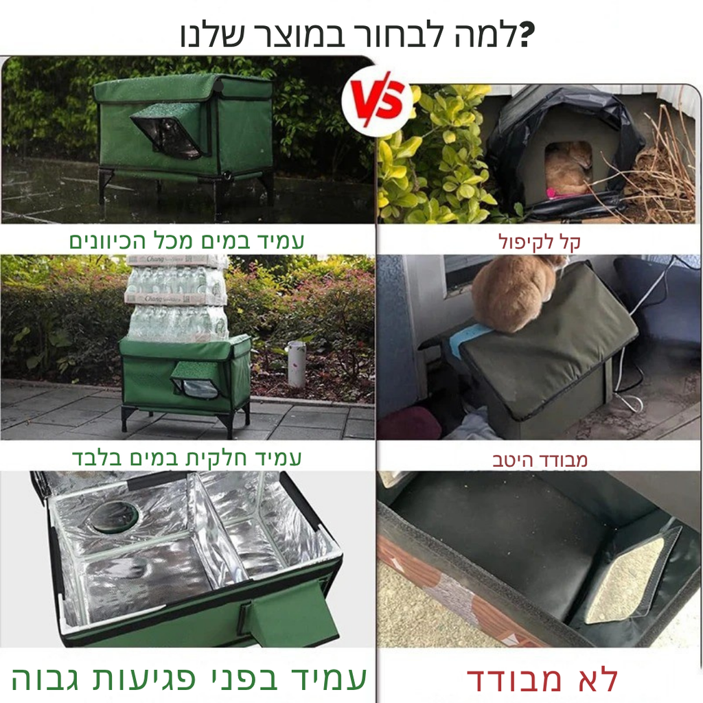 ™Alvor | בית חתולים מחומם חיצוני – עמיד במים ומבודד לחורף
