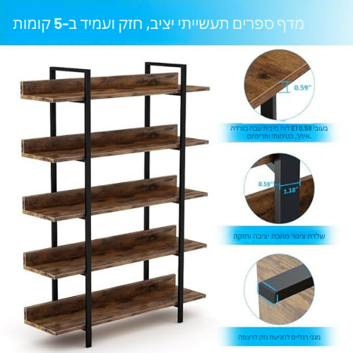 ™Vento | מדף תצוגה תעשייתי 5 קומות