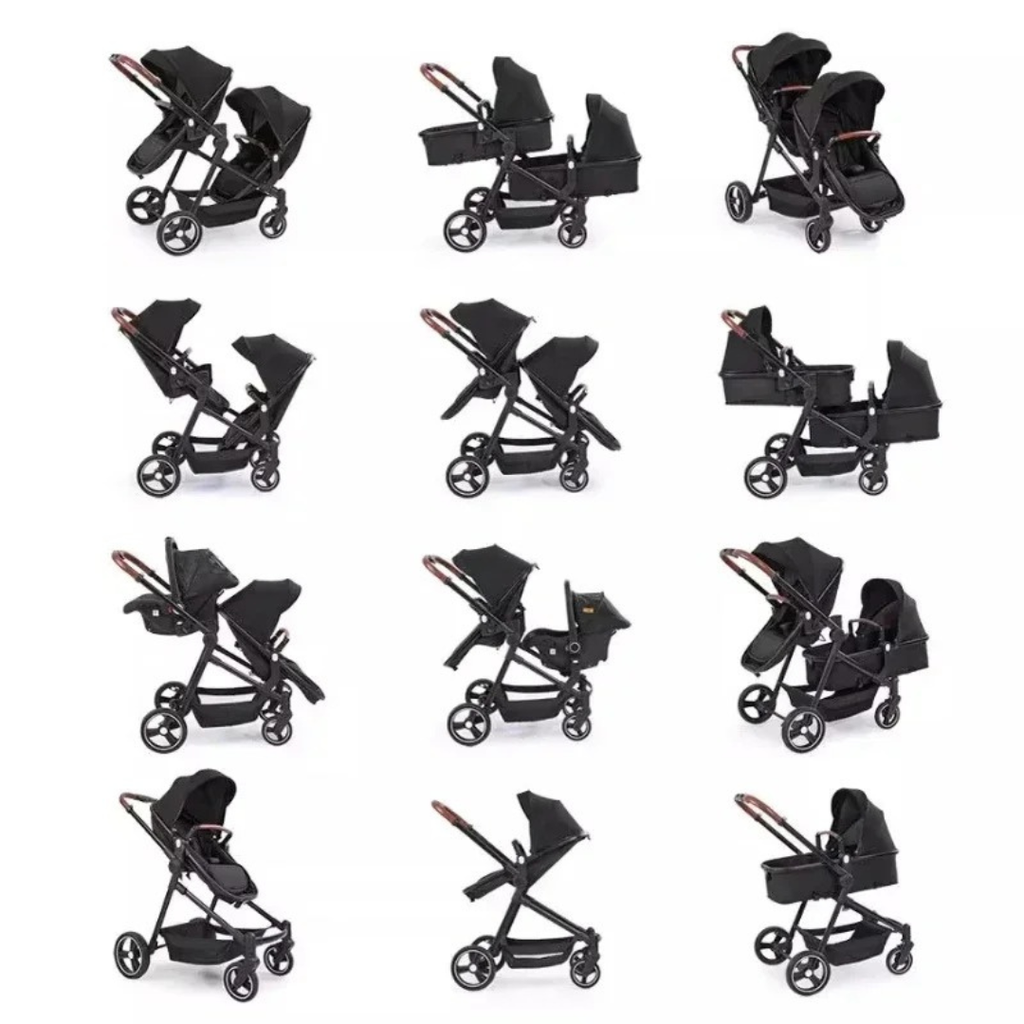 ™Clavi | עגלת תאומים מתקפלת – רב-תכליתית, קלה ומשתנה
