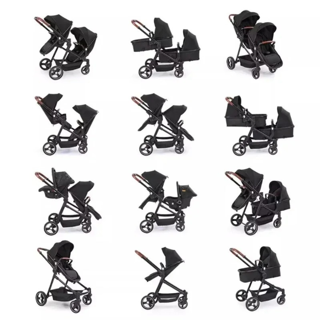 ™Clavi | עגלת תאומים מתקפלת – רב-תכליתית, קלה ומשתנה