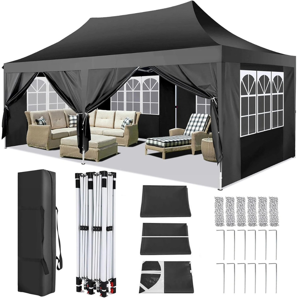Brisa™ | Toldo Exterior 3x6m – Impermeable con 6 Paredes Laterales