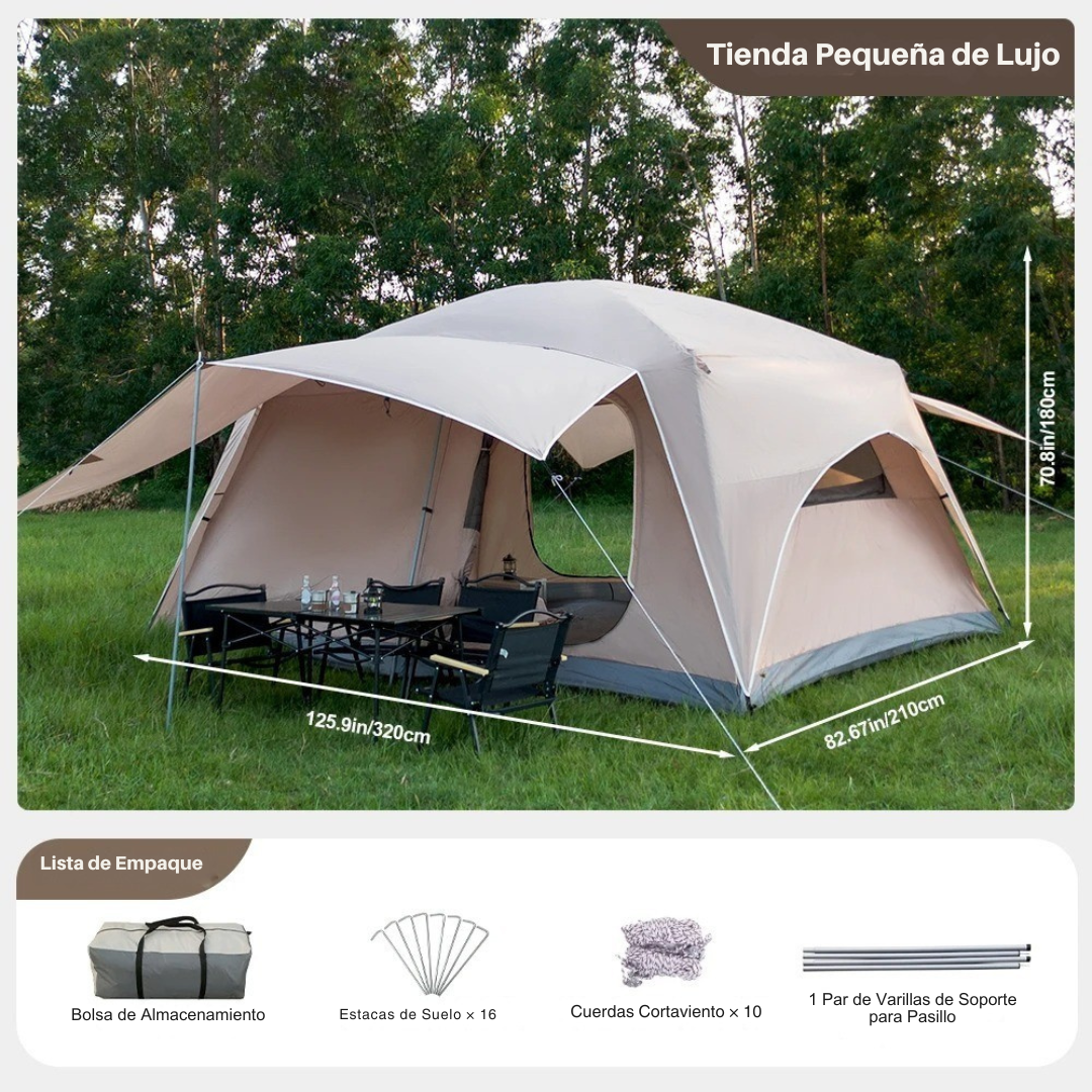 Campovia™ | Tienda Familiar Grande – 2 Habitaciones, Doble Capa Impermeable