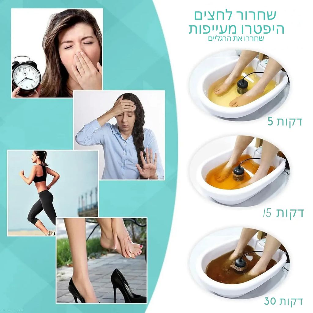 ™Aqivon | מכשיר דיטוקס רגליים חשמלי – אמבט רגליים יוני מיני