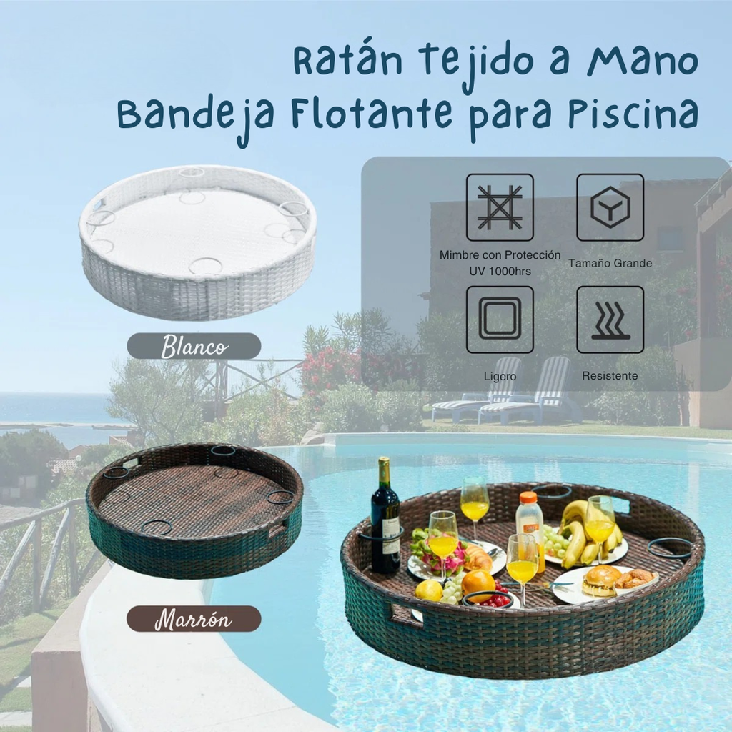 Cestia™ | Bandeja Flotante Grande para Piscina – Porta Bebidas y Comida