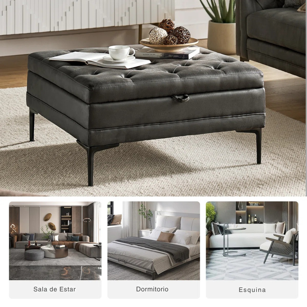 Sofela™ | Otomana con Almacenamiento – Asiento Tapizado Suave