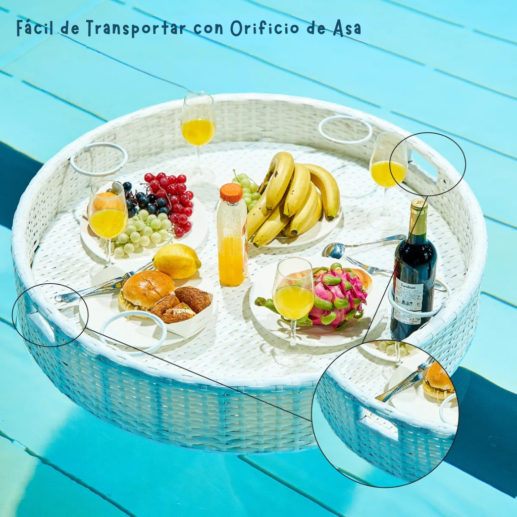 Cestia™ | Bandeja Flotante Grande para Piscina – Porta Bebidas y Comida