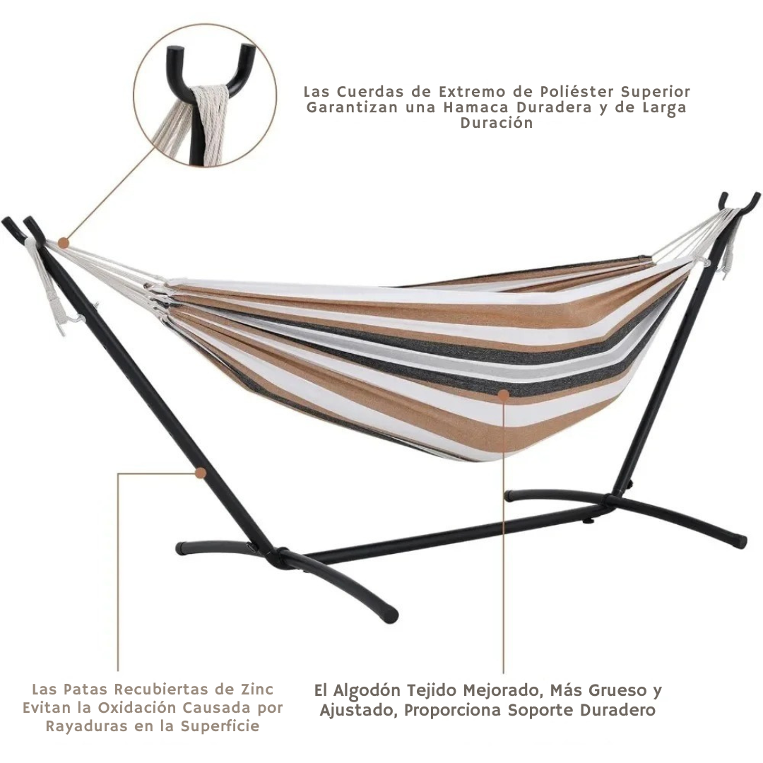Calma™ | Hamaca Doble Exterior – Diseño Cómodo con Soporte de Acero