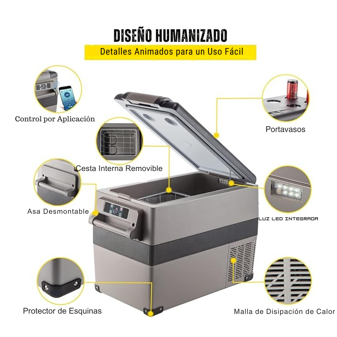 Frío™ | Refrigerador y Congelador Portátil para Auto – Caja Térmica de Viaje