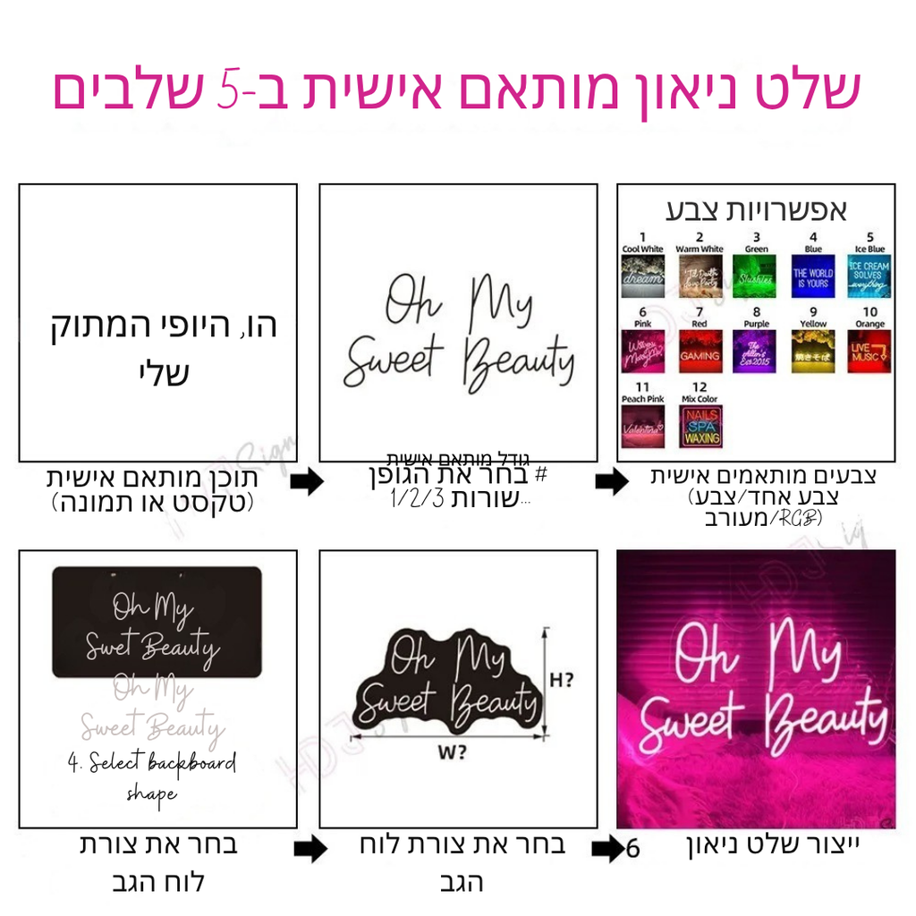 ™Glowora | שלט ניאון מותאם אישית – דקורציה לחתונה ופסטיבלים
