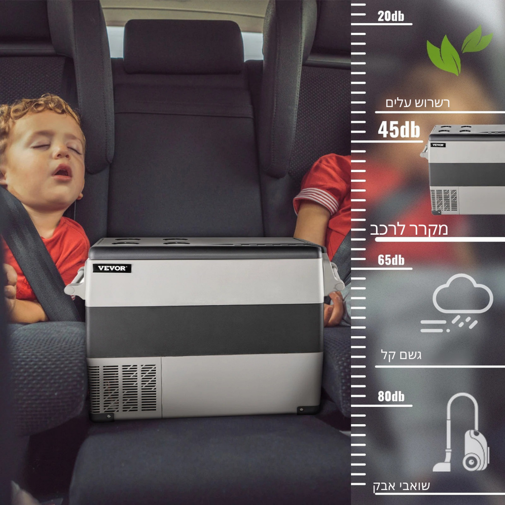 ™Coolara | קופסה קירור ניידת – מקרר לרכב 55 ליטר ומקפיא חשמלי