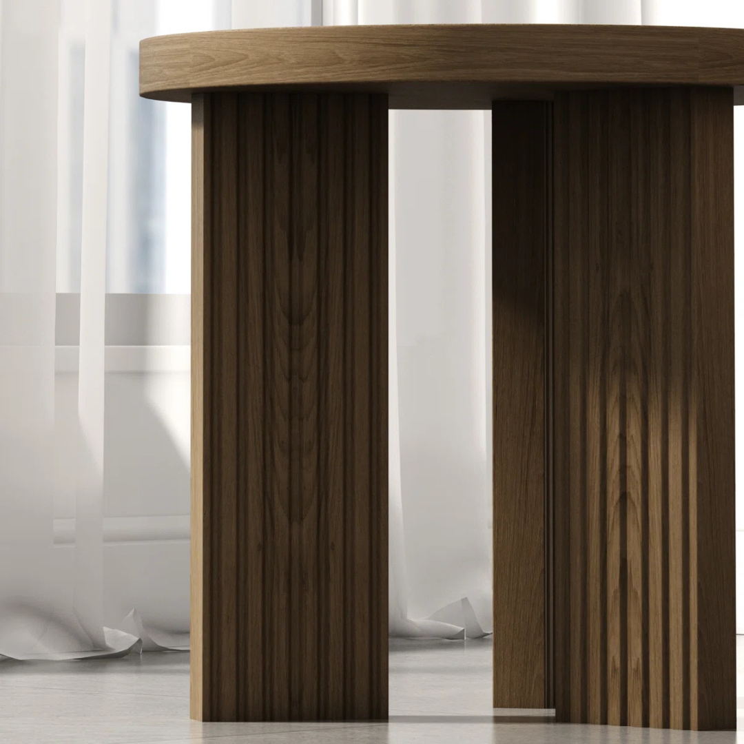 Redelia™ | Mesa Auxiliar Redonda – Estilo Moderno de Mediados de Siglo