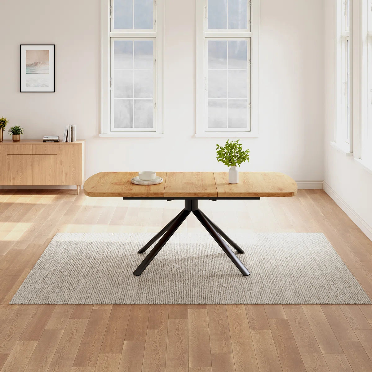 Capricho™ | Mesa Extensible de Roble y Acero