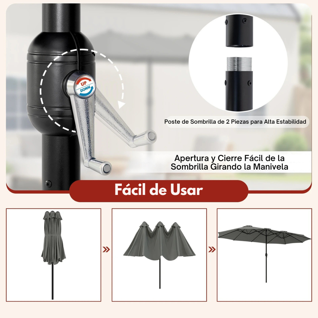Solbrisa™ | Sombrilla de Jardín – Protección Solar UPF 50+
