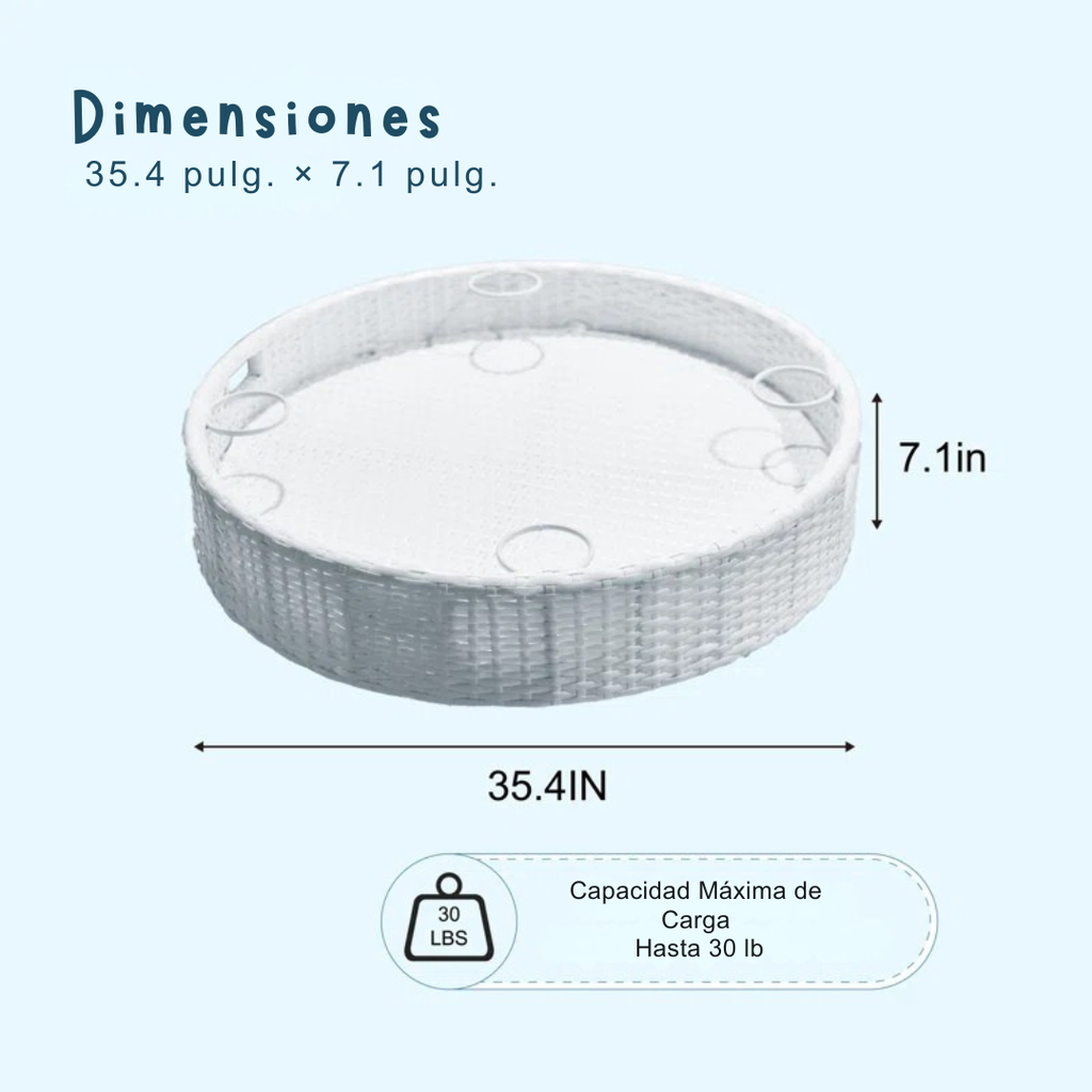 Cestia™ | Bandeja Flotante Grande para Piscina – Porta Bebidas y Comida