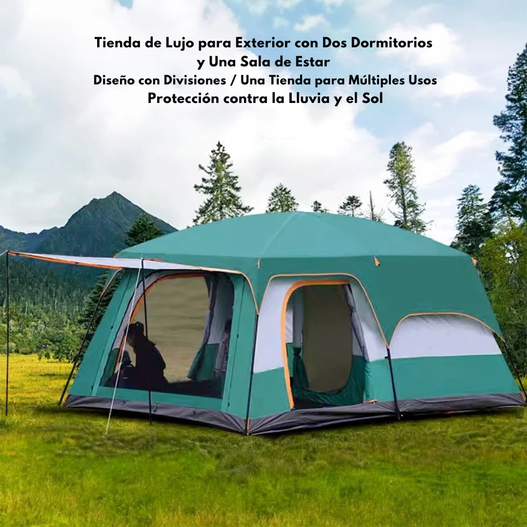 Campovia™ | Tienda Familiar Grande – 2 Habitaciones, Doble Capa Impermeable