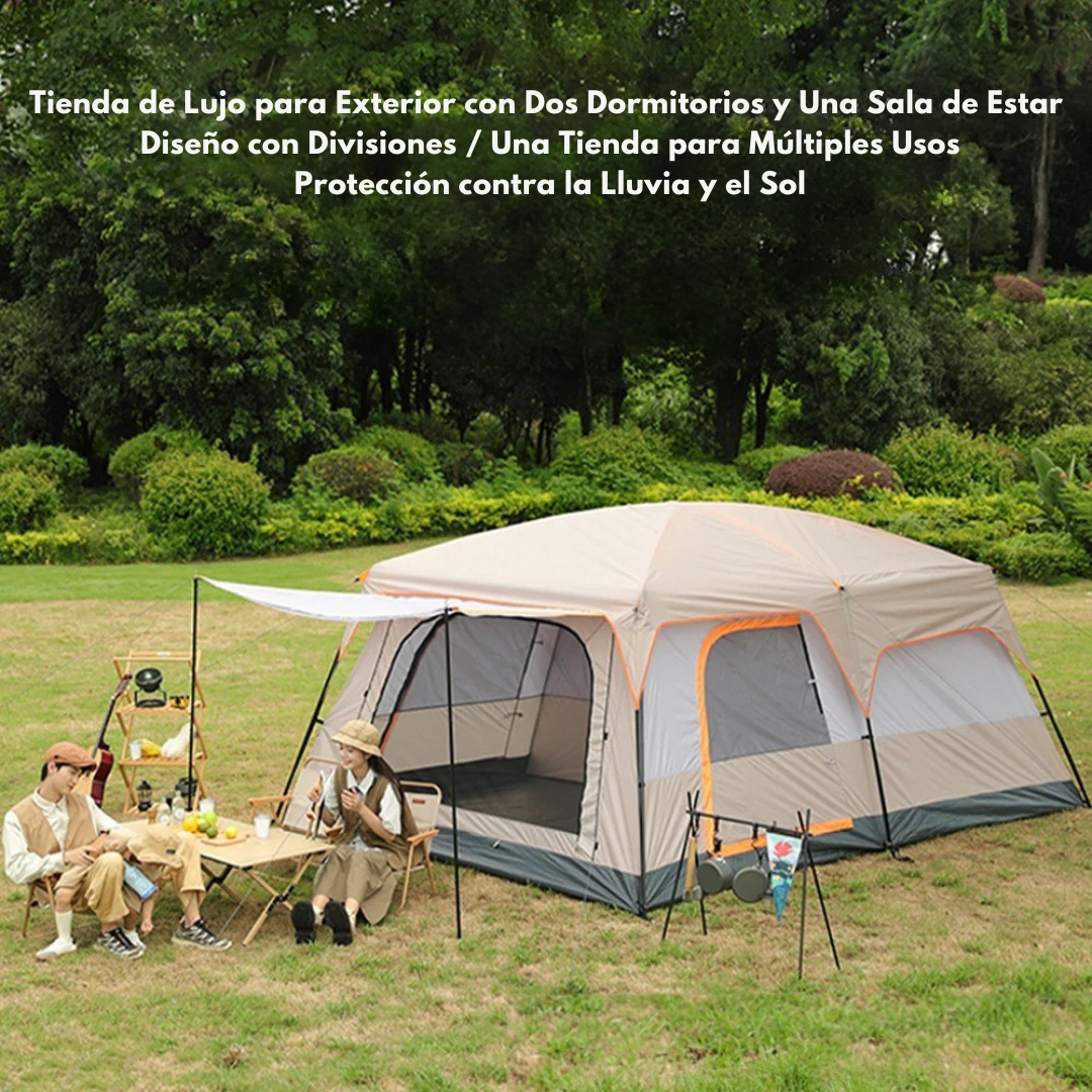 Campovia™ | Tienda Familiar Grande – 2 Habitaciones, Doble Capa Impermeable