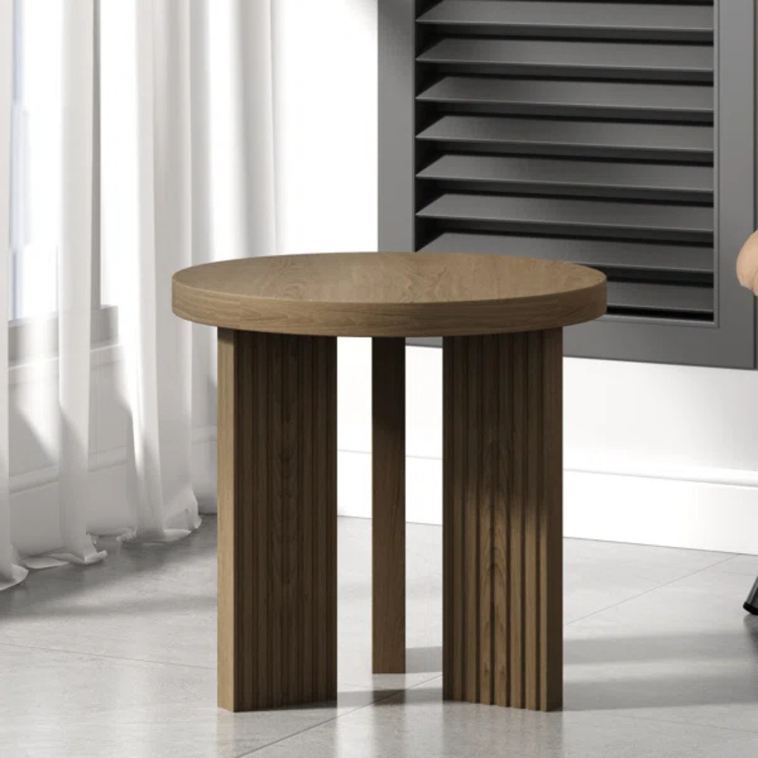 Redelia™ | Mesa Auxiliar Redonda – Estilo Moderno de Mediados de Siglo