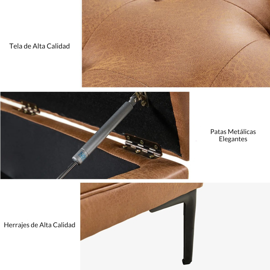 Sofela™ | Otomana con Almacenamiento – Asiento Tapizado Suave