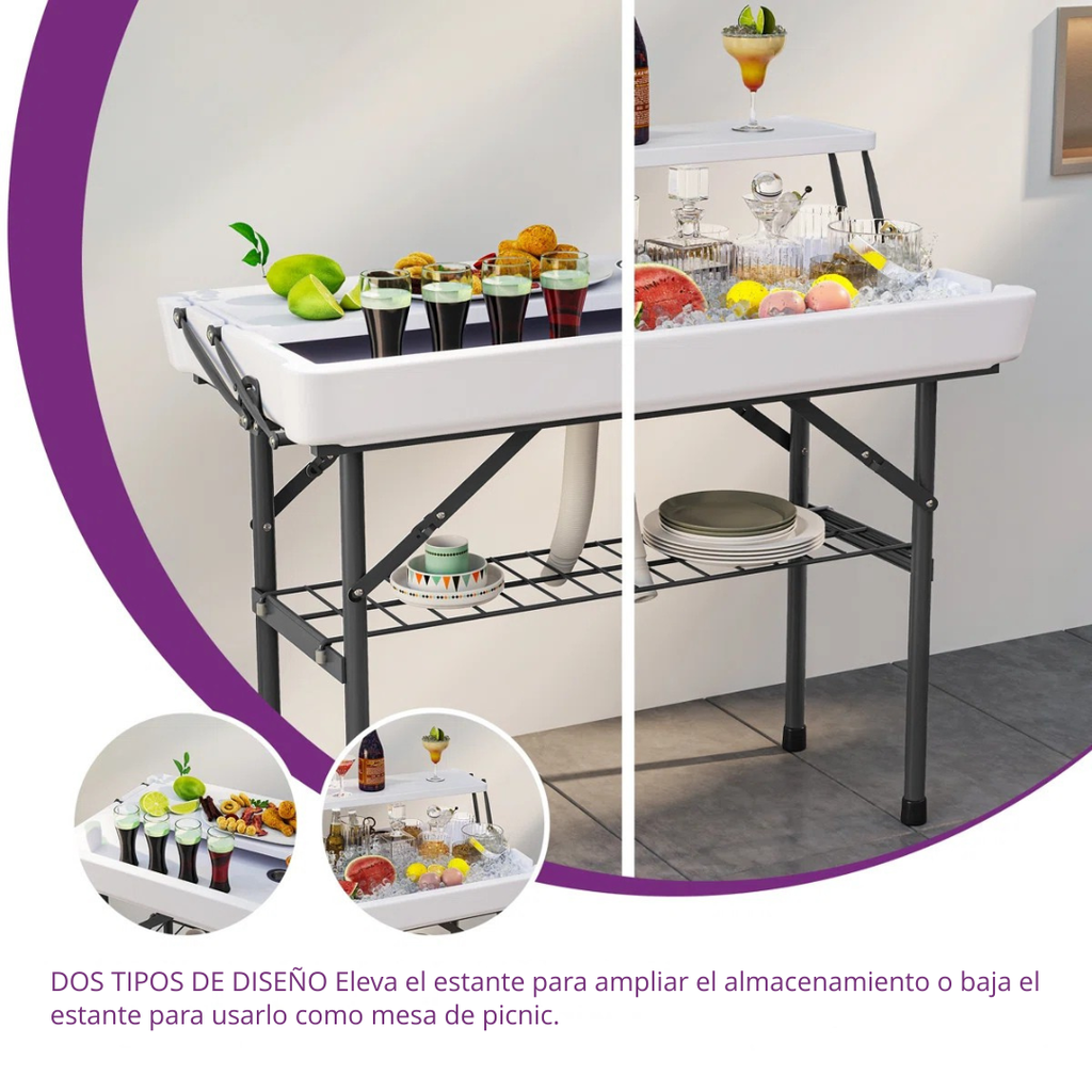Caloré™ | Mesa refrigerante exterior – diseño plegable con desagüe
