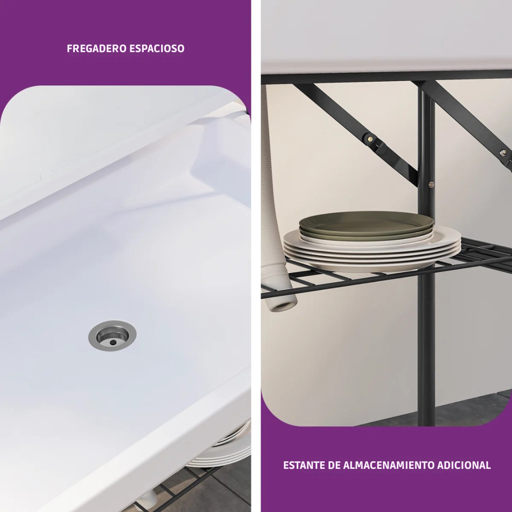 Caloré™ | Mesa refrigerante exterior – diseño plegable con desagüe