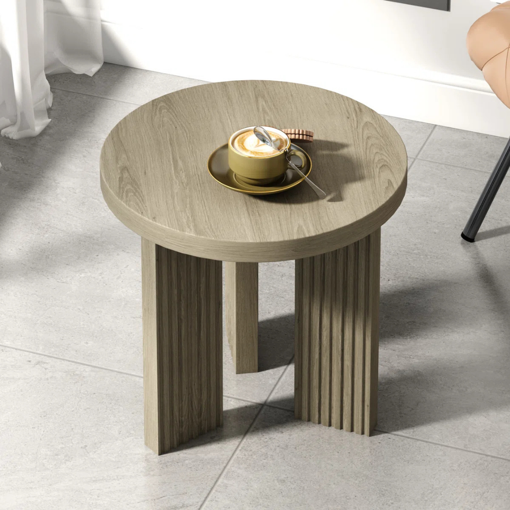 Redelia™ | Mesa Auxiliar Redonda – Estilo Moderno de Mediados de Siglo