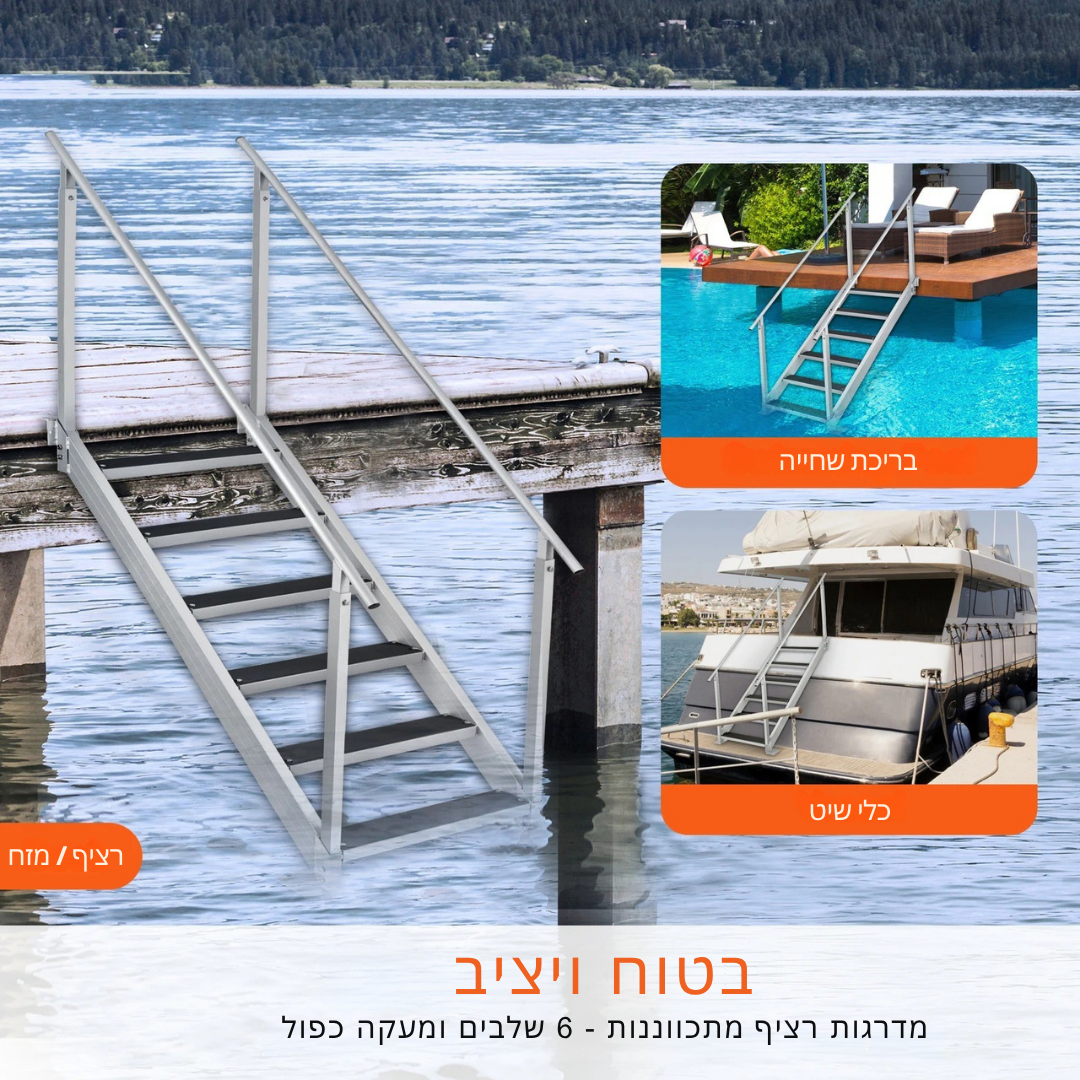 ™Lync | סולם רציף מקצועי – מעקות בטיחות כפולים וריפוד גומי עמיד