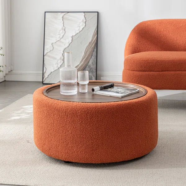 Casona™ | Otomana Redonda Moderna – Asiento Elegante con Almacenamiento