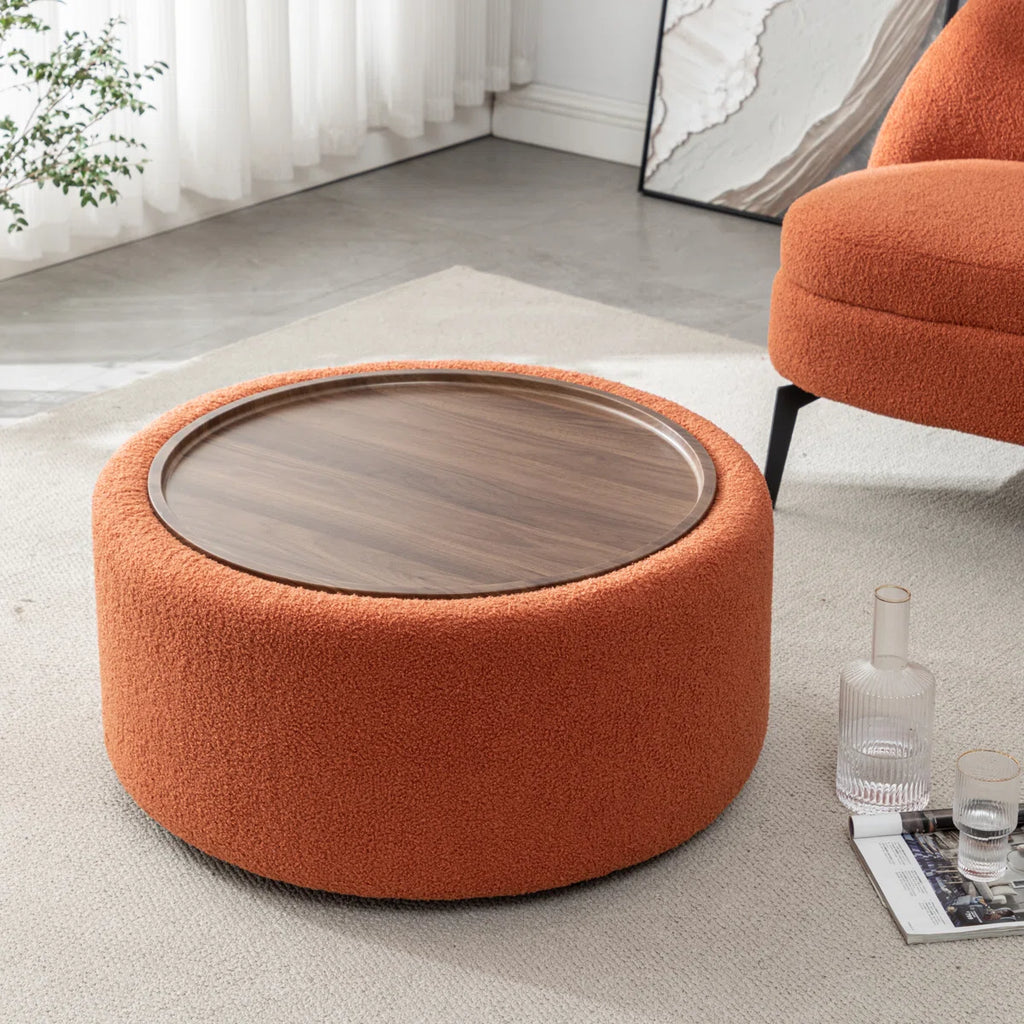 Casona™ | Otomana Redonda Moderna – Asiento Elegante con Almacenamiento