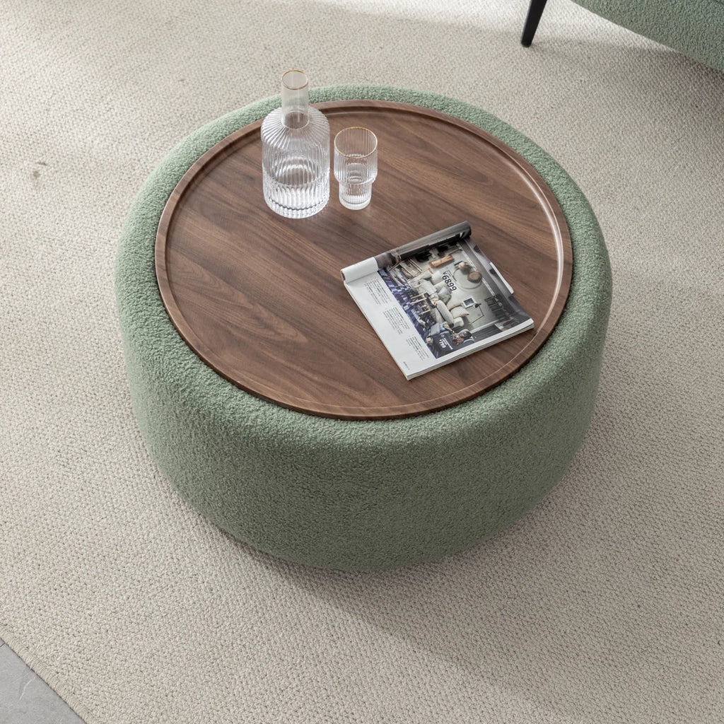 Casona™ | Otomana Redonda Moderna – Asiento Elegante con Almacenamiento