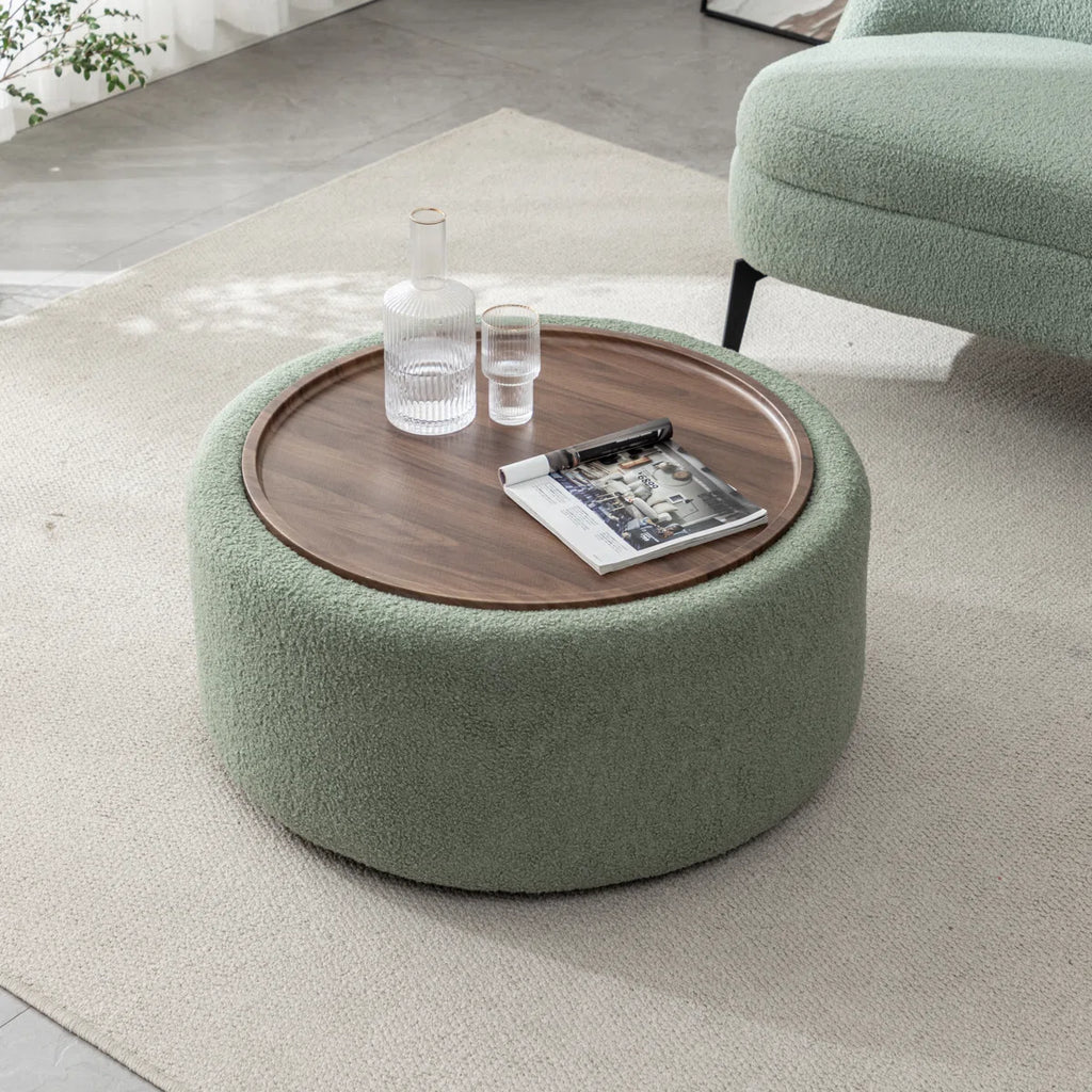 Casona™ | Otomana Redonda Moderna – Asiento Elegante con Almacenamiento