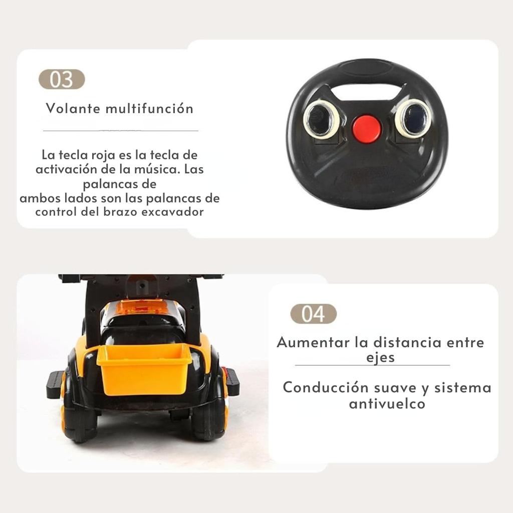 Cantar™ | Juguete interactivo de excavadora para niños para montar