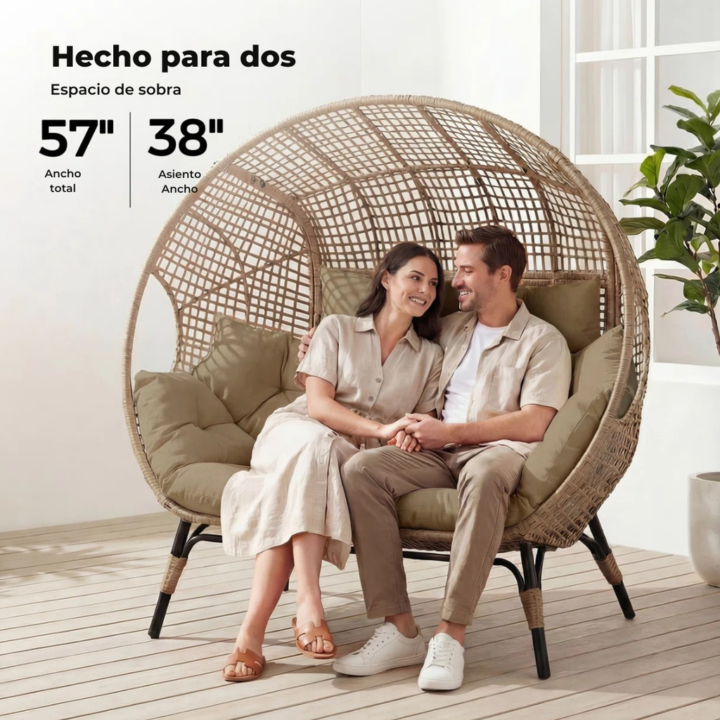 Cielo™ | Silla colgante de ratán de lujo para 2 personas