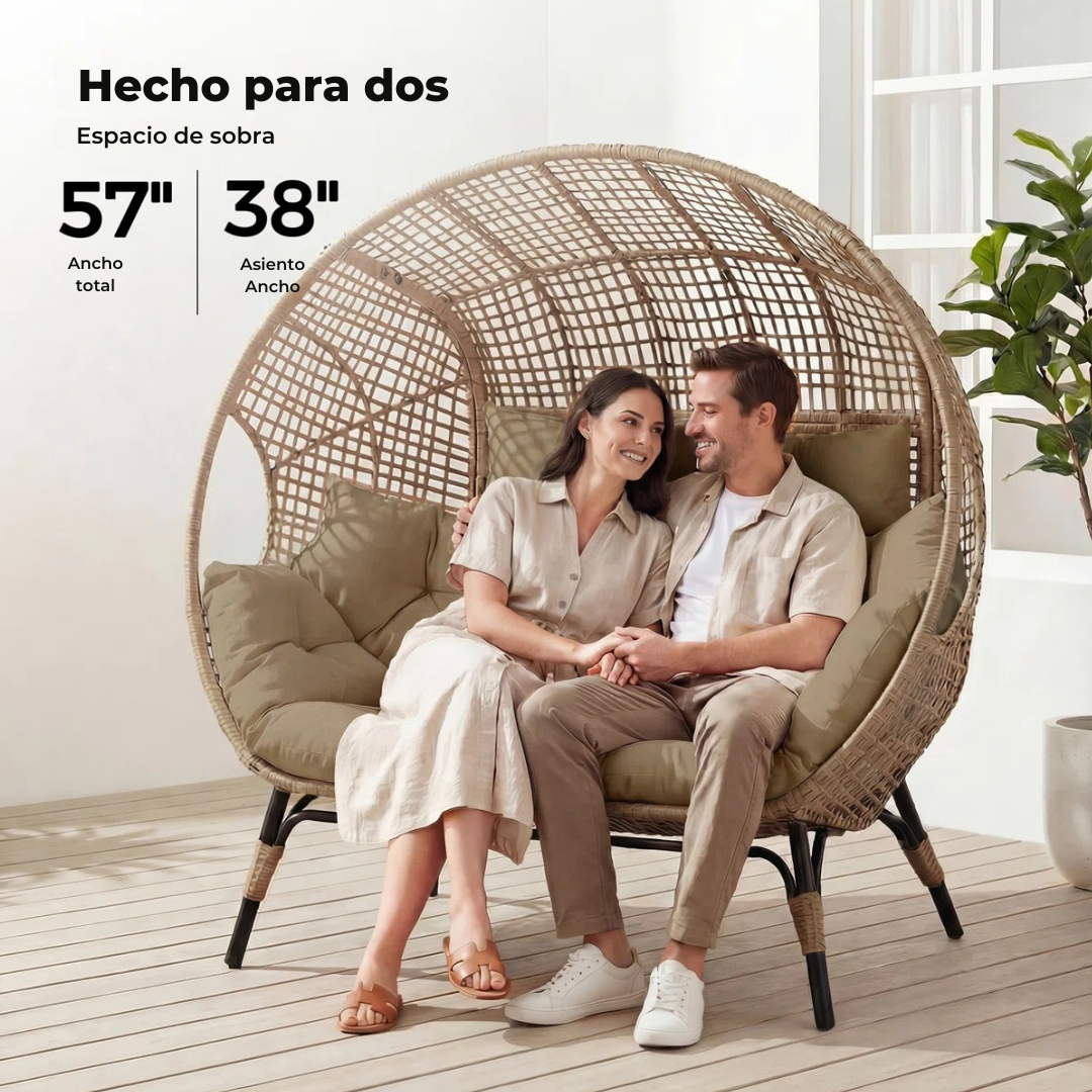 Cielo™ | Silla colgante de ratán de lujo para 2 personas