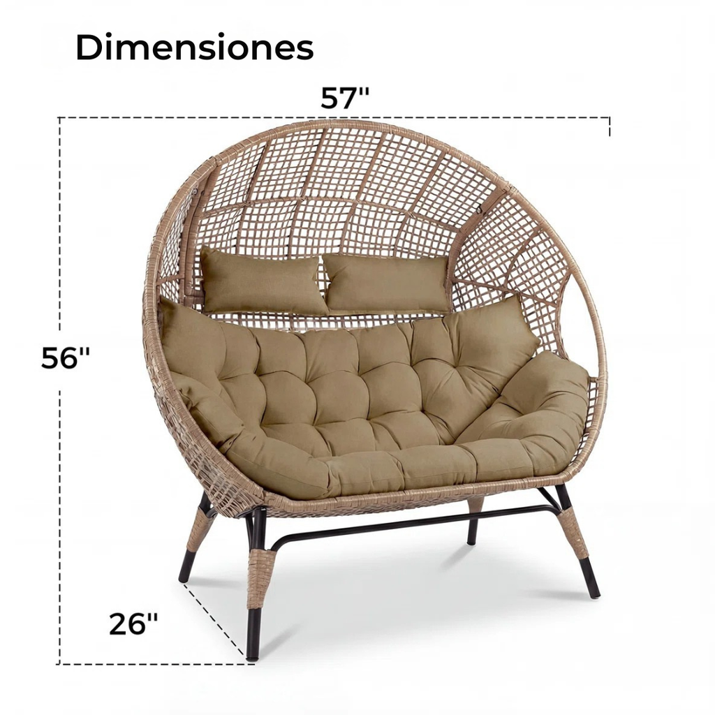 Cielo™ | Silla colgante de ratán de lujo para 2 personas