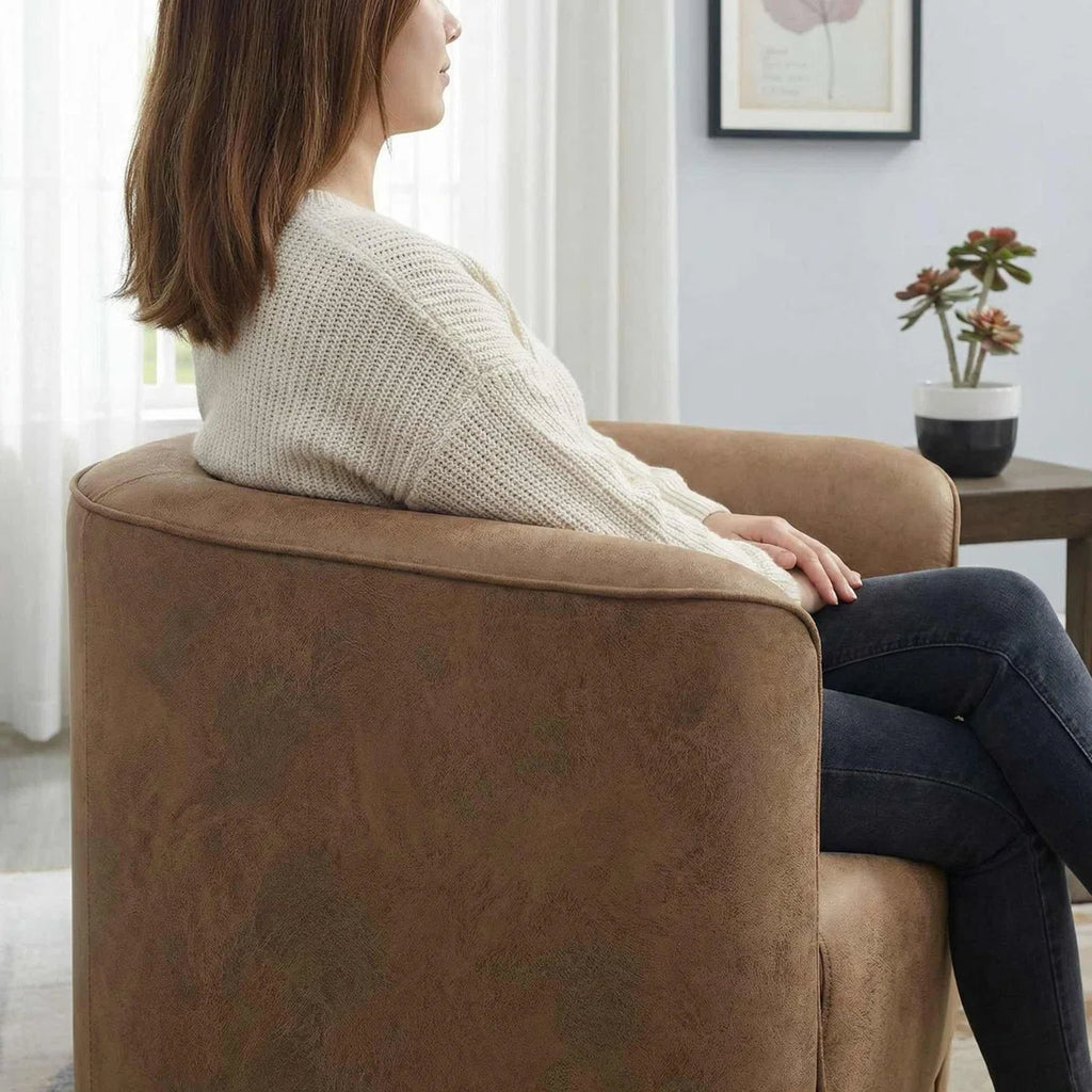 Gira™ | Sillón Barril Moderno Tapizado – Comodidad con Giro 360°