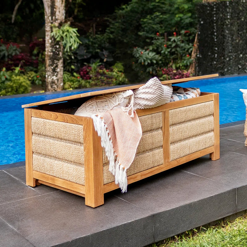 Teca™ | Caja de Terraza Exterior – Baúl Duradero de Madera de Teca