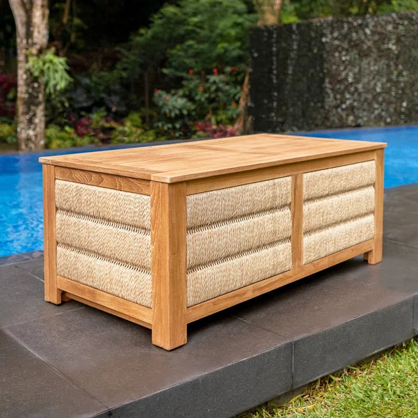 Teca™ | Caja de Terraza Exterior – Baúl Duradero de Madera de Teca