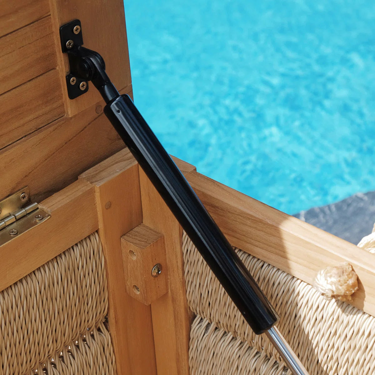 Teca™ | Caja de Terraza Exterior – Baúl Duradero de Madera de Teca
