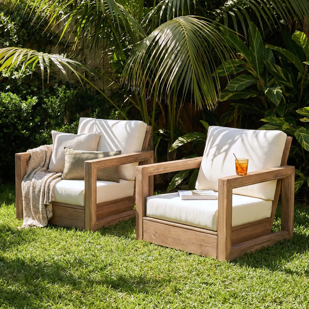 Mullira™ | Sillas Lounge de Acacia – Juego de 2