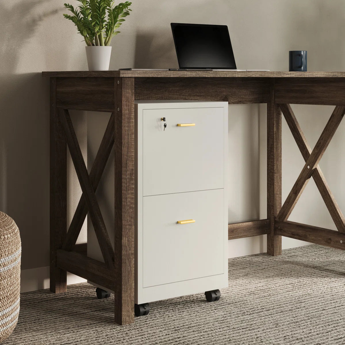 Cerrada™ | Archivador de 2 Cajones – Almacenamiento con Ruedas y Cerradura