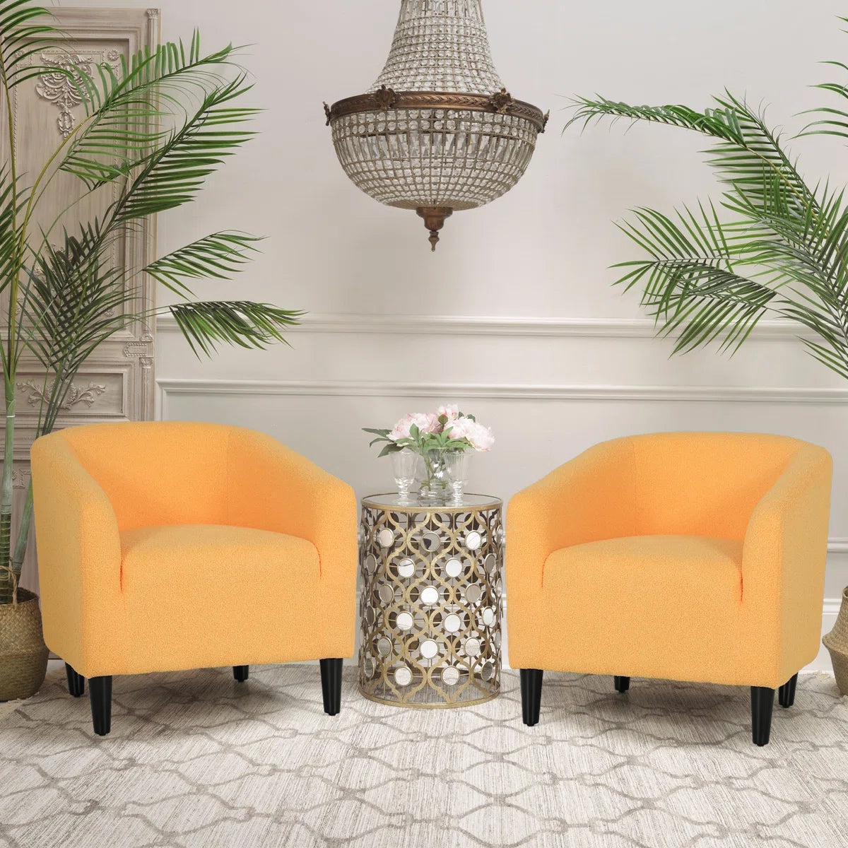 Nieve™ | Sillón moderno en forma de barril tapizado