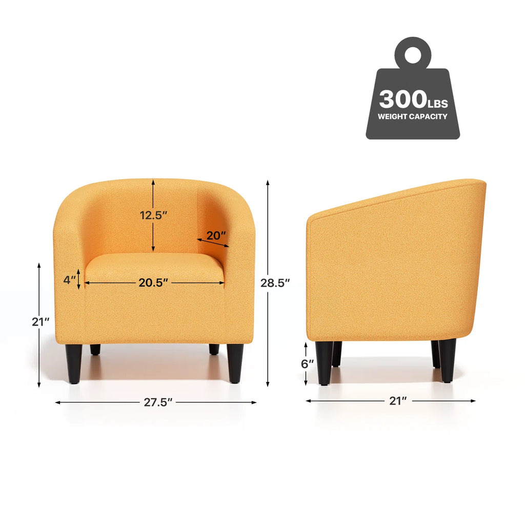 Nieve™ | Sillón moderno en forma de barril tapizado