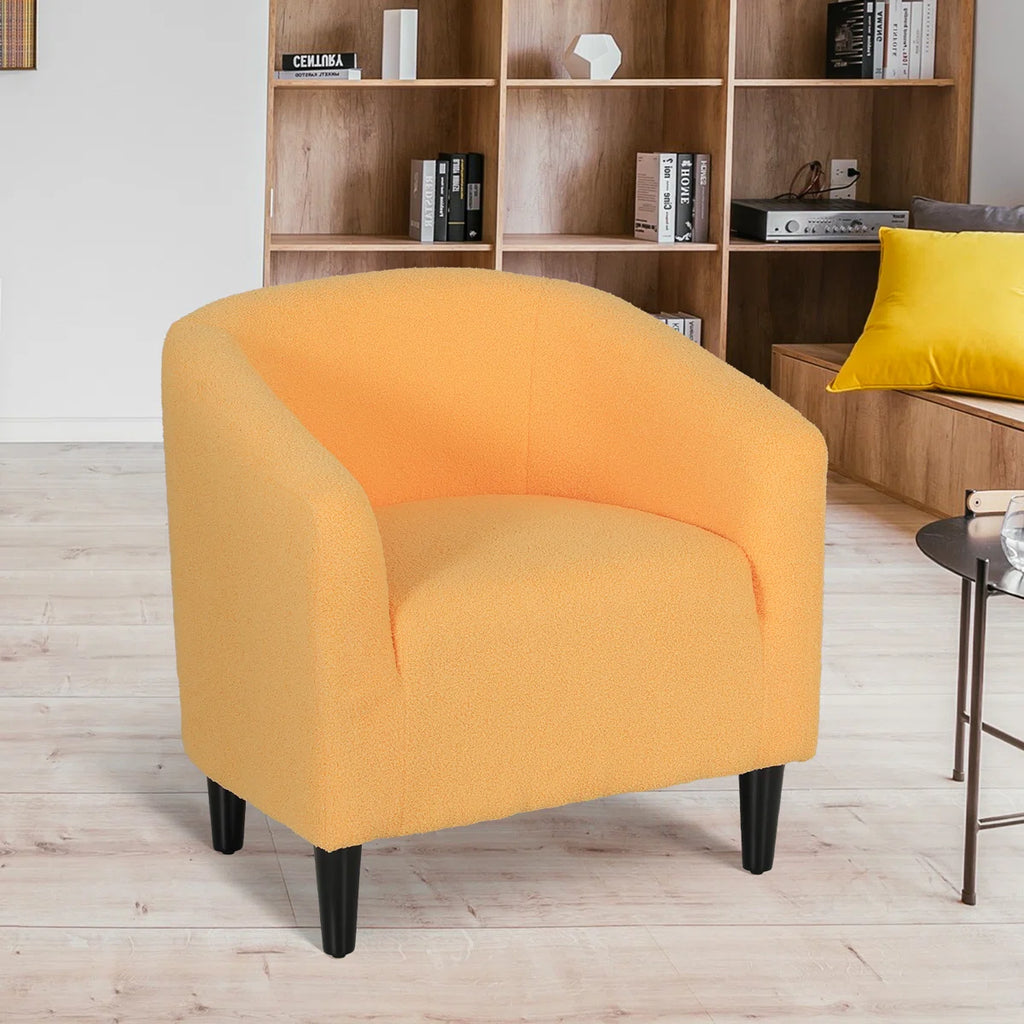 Nieve™ | Sillón moderno en forma de barril tapizado