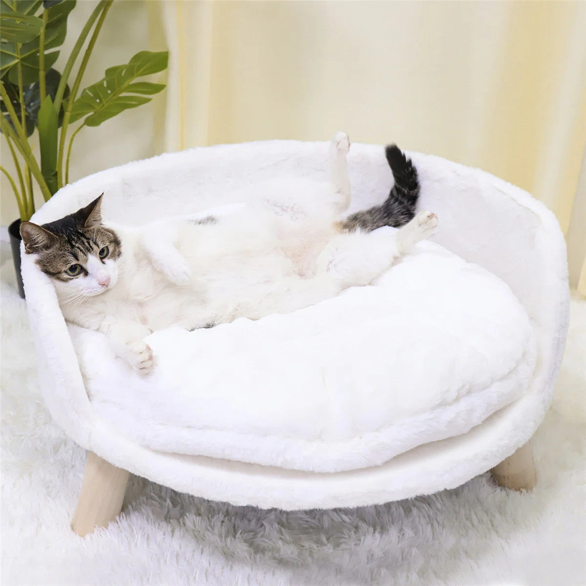 Orlena™ | Sofá cama redondo y acogedor para mascotas